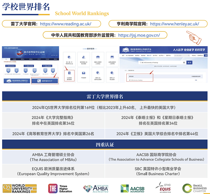 雷丁大学亨利商学院博士后研究班学校排名